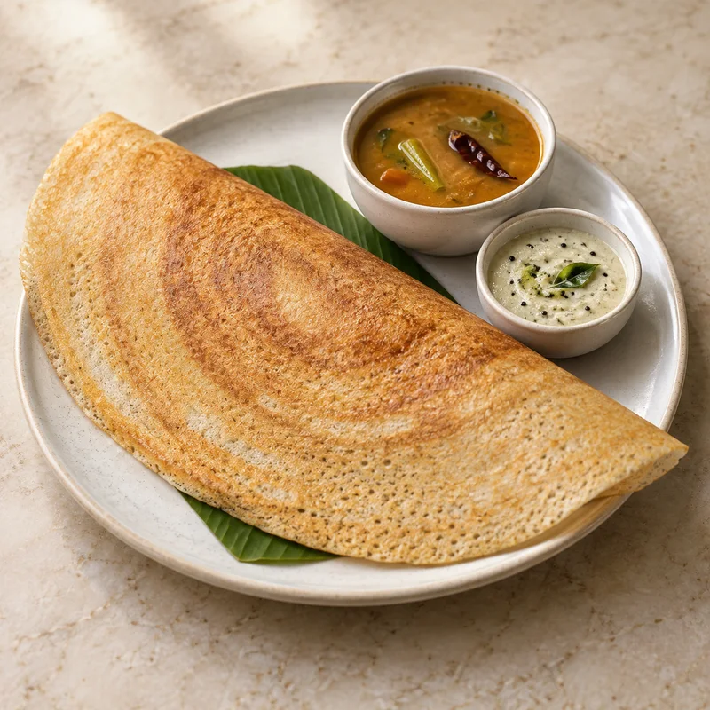 AI illustration of Sada Dosa; actual serving may differ